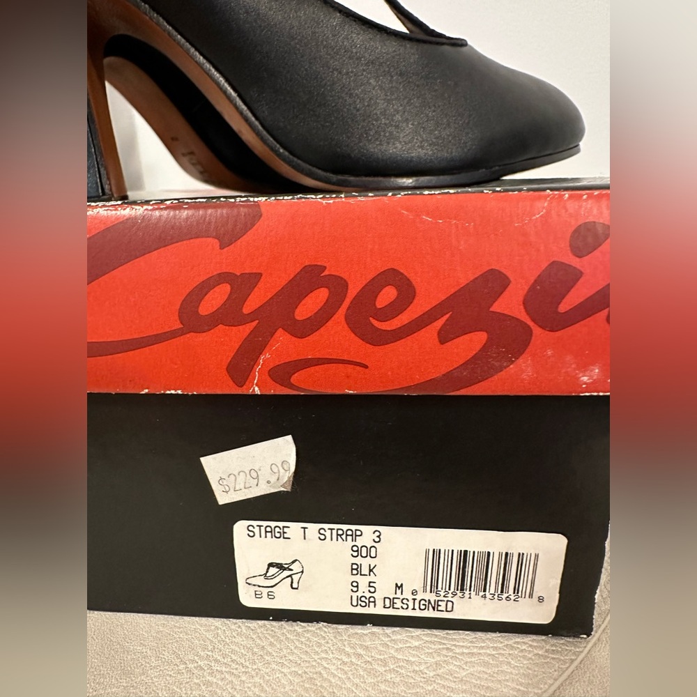 CAPEZIO STAGE T STRAP 9.5 M NEW/W BLACK - Picture 5 of 6